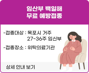 임산부 백일해 무료 예방접종