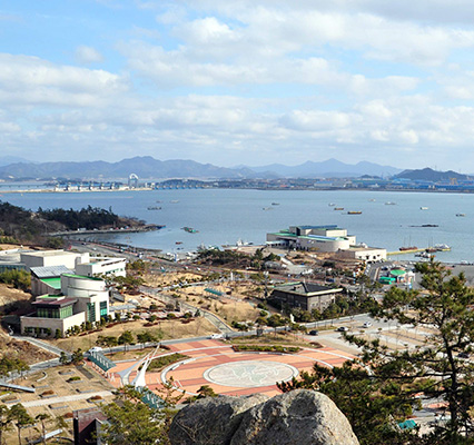 공중에서 본 갓바위 문화타운 전경