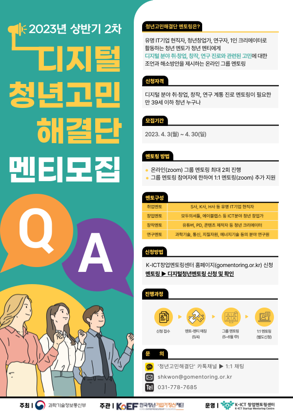 2023 디지털 청년고민해결단 멘티 상반기 2차 모집 포스터.png